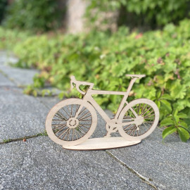 Laserskårede Cykel Figurer - 3mm Birk og Sort Mat Akryl