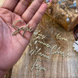 Guld akryl navneskilt til fest bryllup